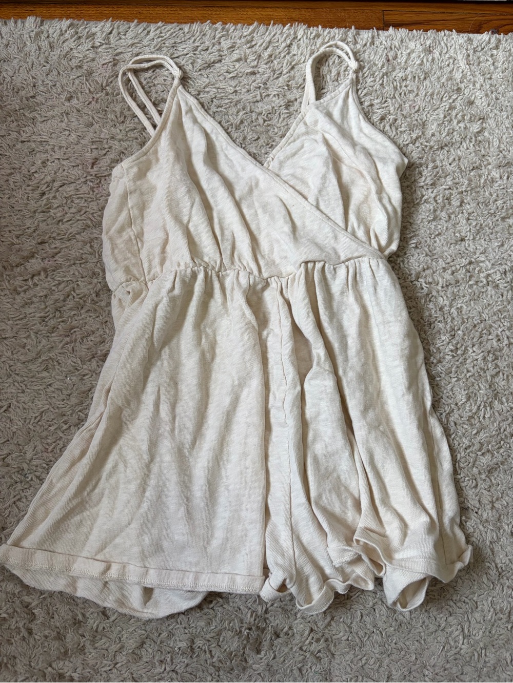 Cream Sleeveless Romper